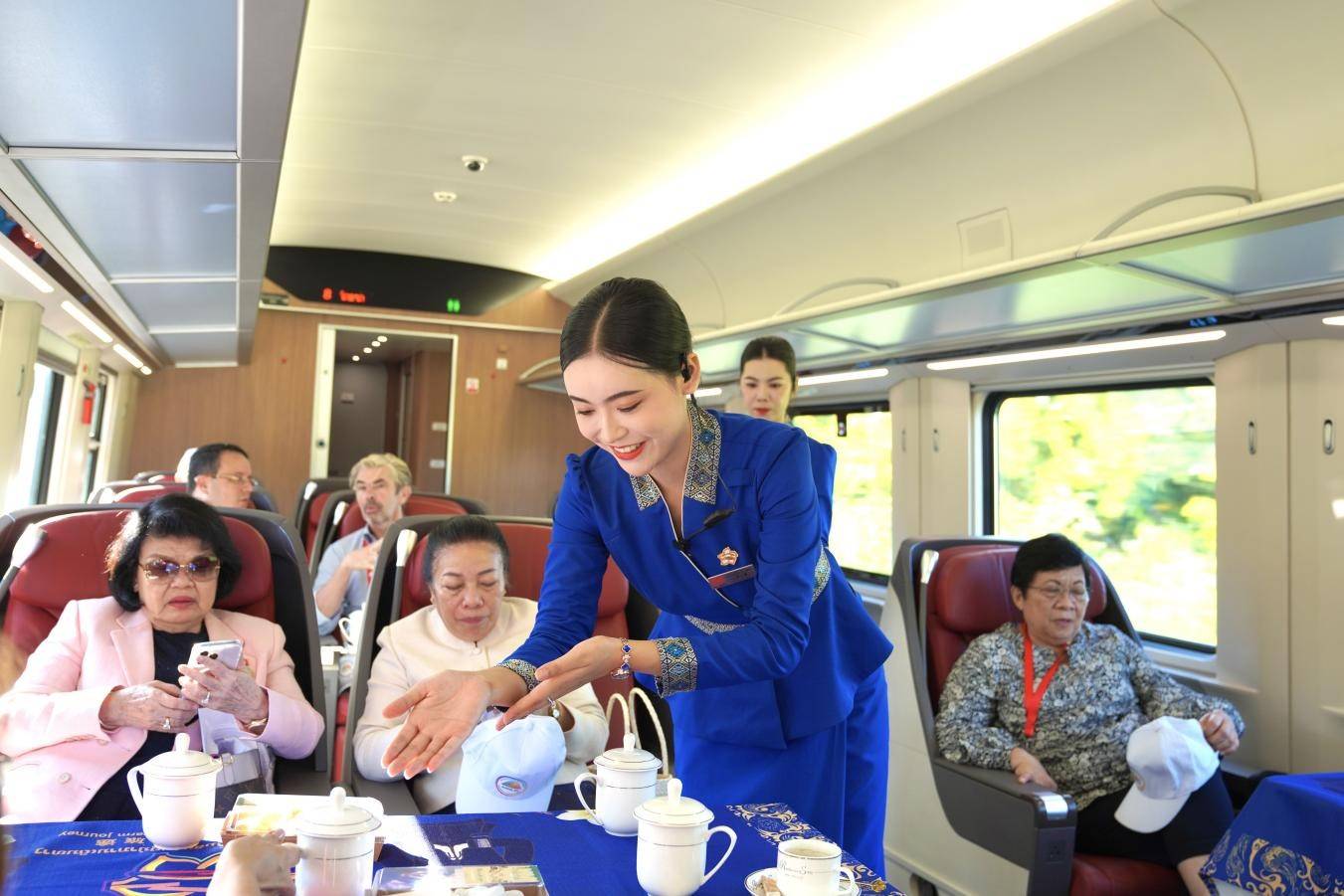 东盟议会联盟大会代表团试乘中老铁路“澜沧号”动车